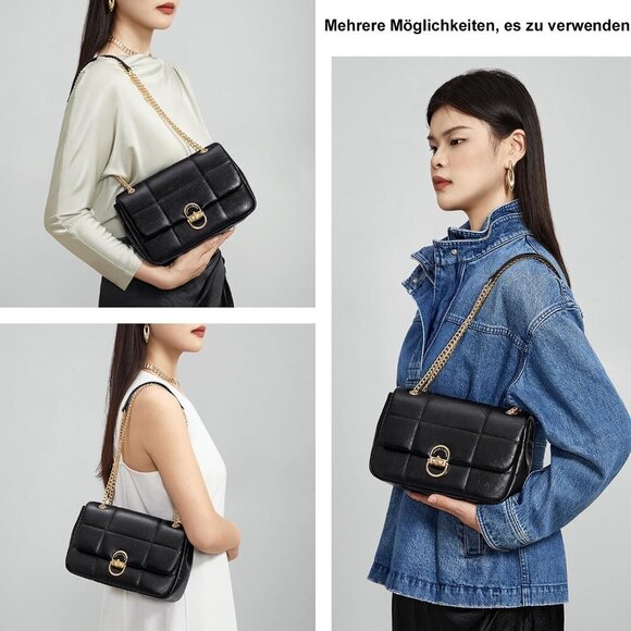 Leather Crossbody Bag Women Medium Shoulder Purse Clutch Satchel Evening - Picture 6 of 6